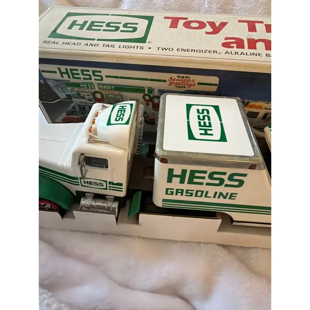 Vintage 1991 HESS Toy Truck & Friction Racer Car w/ Original Box Set